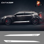 Car Stickers Car Accessories Racing Sport Car Side Stripes Side Skirts Graphics for Honda Civic